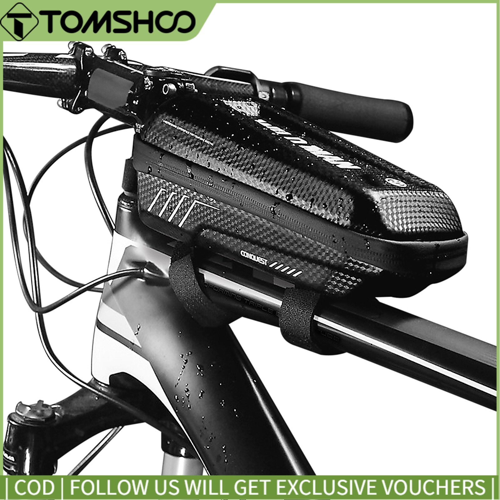 Bike Frame Bag Rainproof Bike Top Tube Bag Bicycle Bag Cycling Frame Pack with Double Zipper Design