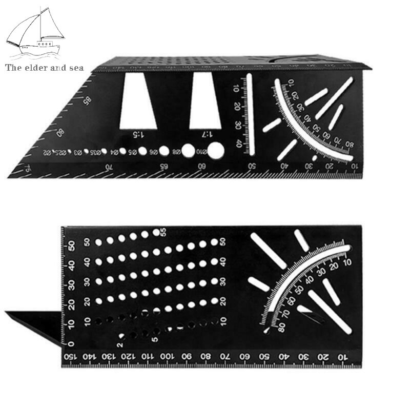 Elder Sea Multi-functional Guage 45 Degree 90 Degree Angle Ruler Precisie Woodworking Square Ruler Scribing Gauge