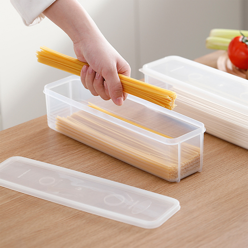 Nhà bếp mì spaghetti container hộ gia đình ngũ cốc Bảo quản hộp lưu trữ với bìa Spaghetti hộp đồ đựng thực phẩm nhà bếp