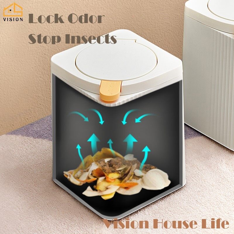 Vision Thùng Rác Ép Nhật Bản Thùng Rác Dày Hai Lớp Thùng Rác Phân Loại Gia Dụng Có Nắp Đậy Thùng Rác Để Bàn Giỏ Đựng Giấy Vệ Sinh