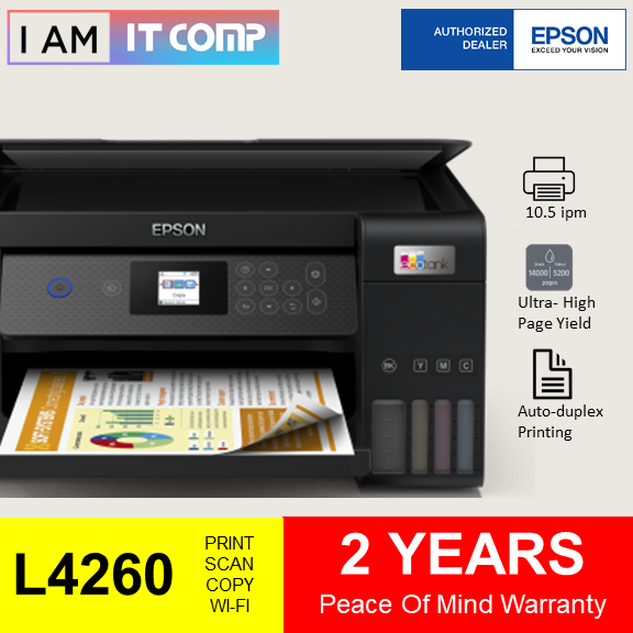 Epson L4160 / L4260 Wi-Fi Duplex All-in-One ( Print / Scan / Copy ) Ink  Tank Printer comes with original Ink set | Lazada