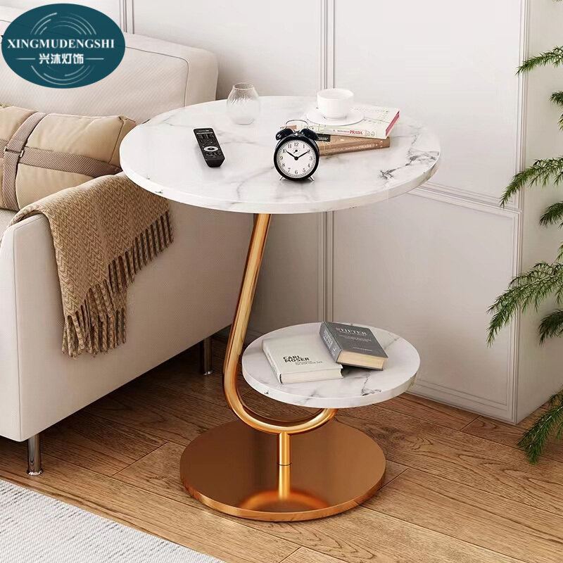 XMDS Coffee table small round table on the balcony coffee table sofa side table home decoration