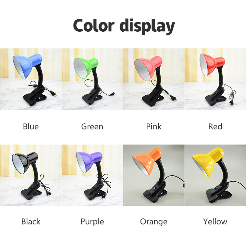 XMDS Led Desk Lamp Metal Clip Bedside Learning Desktop Reading Night Light