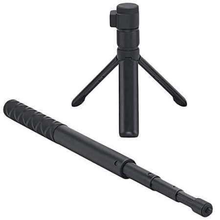 1.1M หมุนที่มองไม่เห็น Selfie Stick + Built-in ขาตั้งกล้องแท่นวางหมุนได้สำหรับ Insta360 One X และ 360 VR กล้อง TIME ชุด
