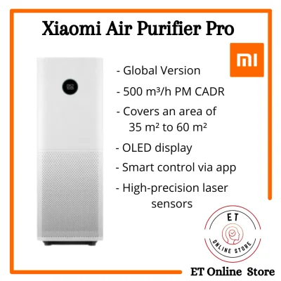 Xiaomi Mi Smart Air Purifier Pro, HEPA Filter, Mi Home APP, OLED Screen, 2 pin Malaysia, Global Version