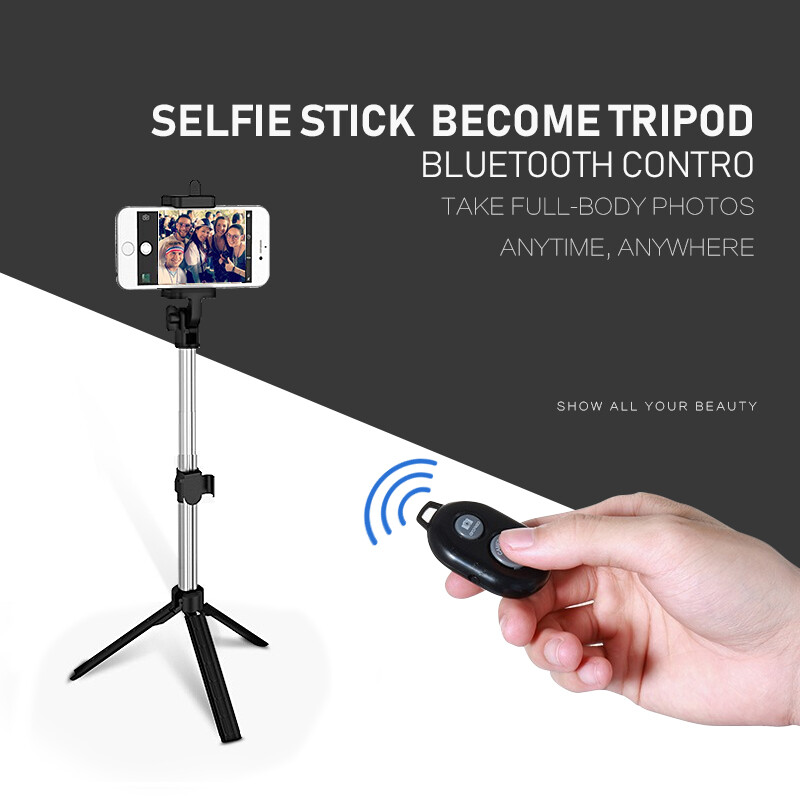 Zelion Chân Máy Đơn Di Động Gậy Chụp Ảnh Tự Sướng Bluetooth Camera Điều Khiển Từ Xa Có Nút Cầm Tay Gậy Selfie Cho iPhone 6 8 Plus Huawei Android Stick Z2
