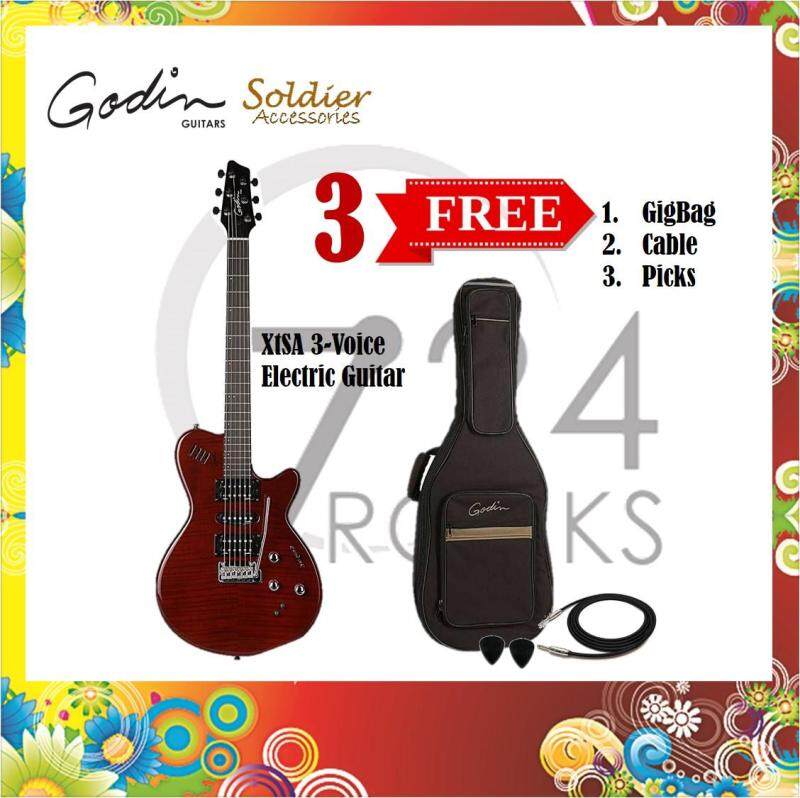 Godin XtSA 3-Voice Electric Guitar / Multi-voiced Guitar - Dark Trans Red Malaysia