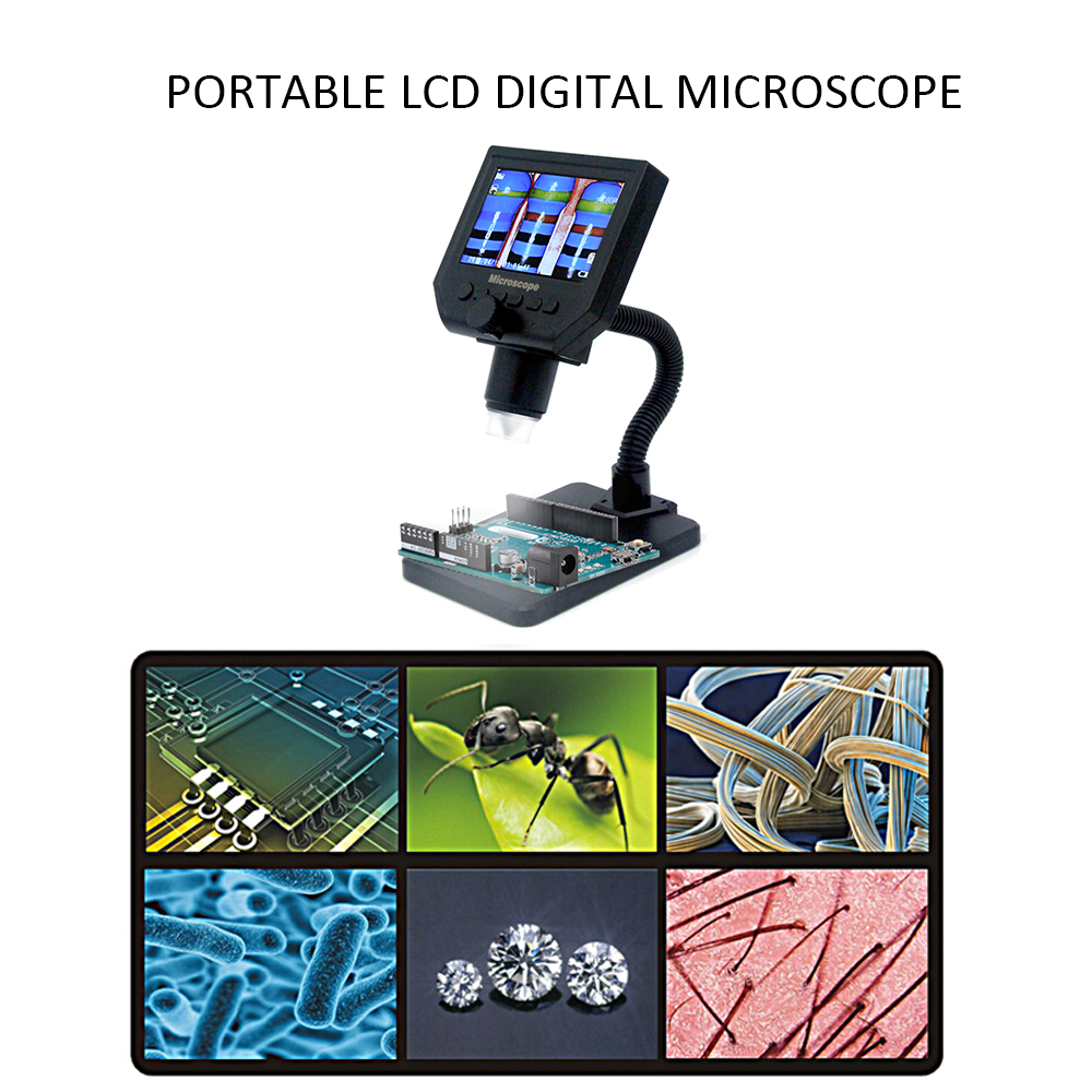KKmoon G600 Portable LCD Digital Microscope with High Brightness 8 LEDs and Built-in Lithium B-attery