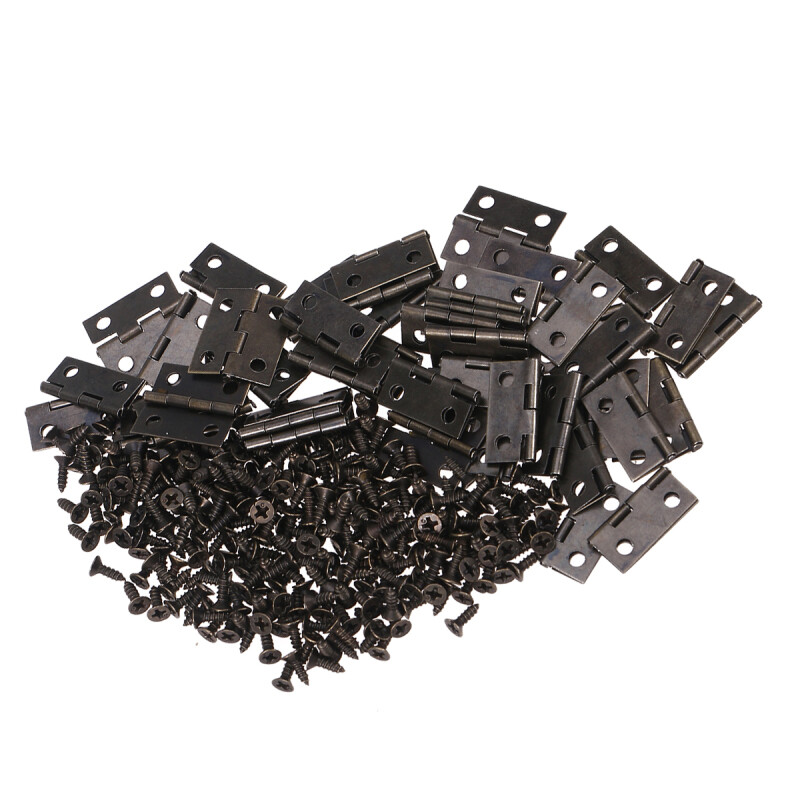 250pcs Metal Hinge with Screws Useful Small Self Closing Hinges Spring Hinge Automatic Hinges for Jewelry Box Wooden Box
