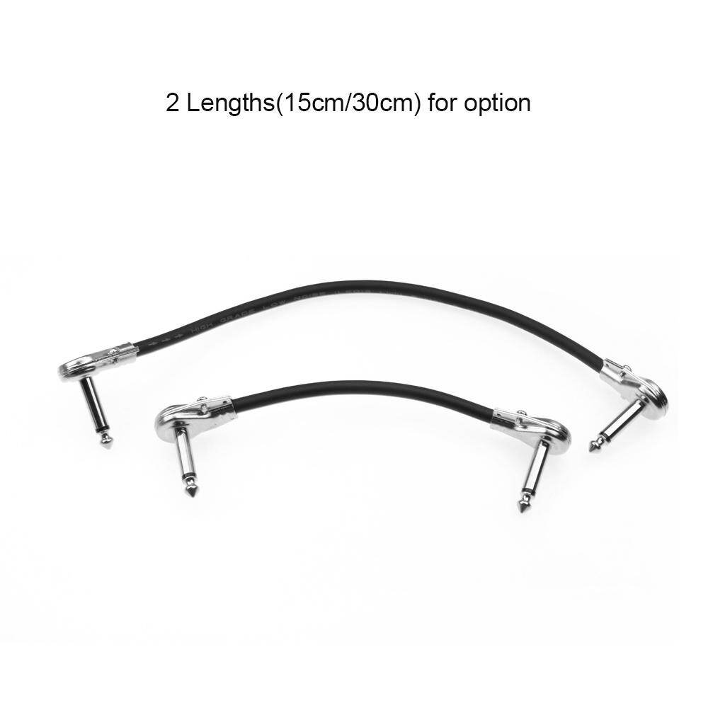 [okoogee]Guitar Effect Pedal Cable Wire Flat Patch Cable Cord 6.35mm Right Angle Pancake Design 15cm