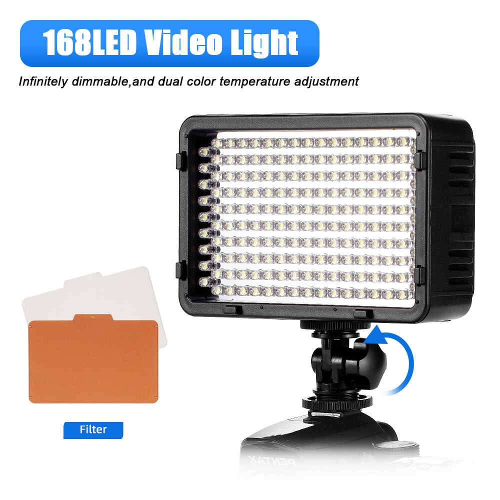 Selens LED Video Light 168LED Photography Lighting Camera Camcorder Fill Light for YouTube Tiktok Live Video Recording Photo Shooting