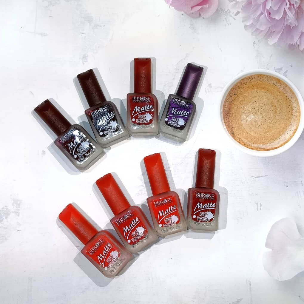 BB ROSE 8 Pcs Matte Nail Polish Set (Maroon/Wine/Red/Purple ...