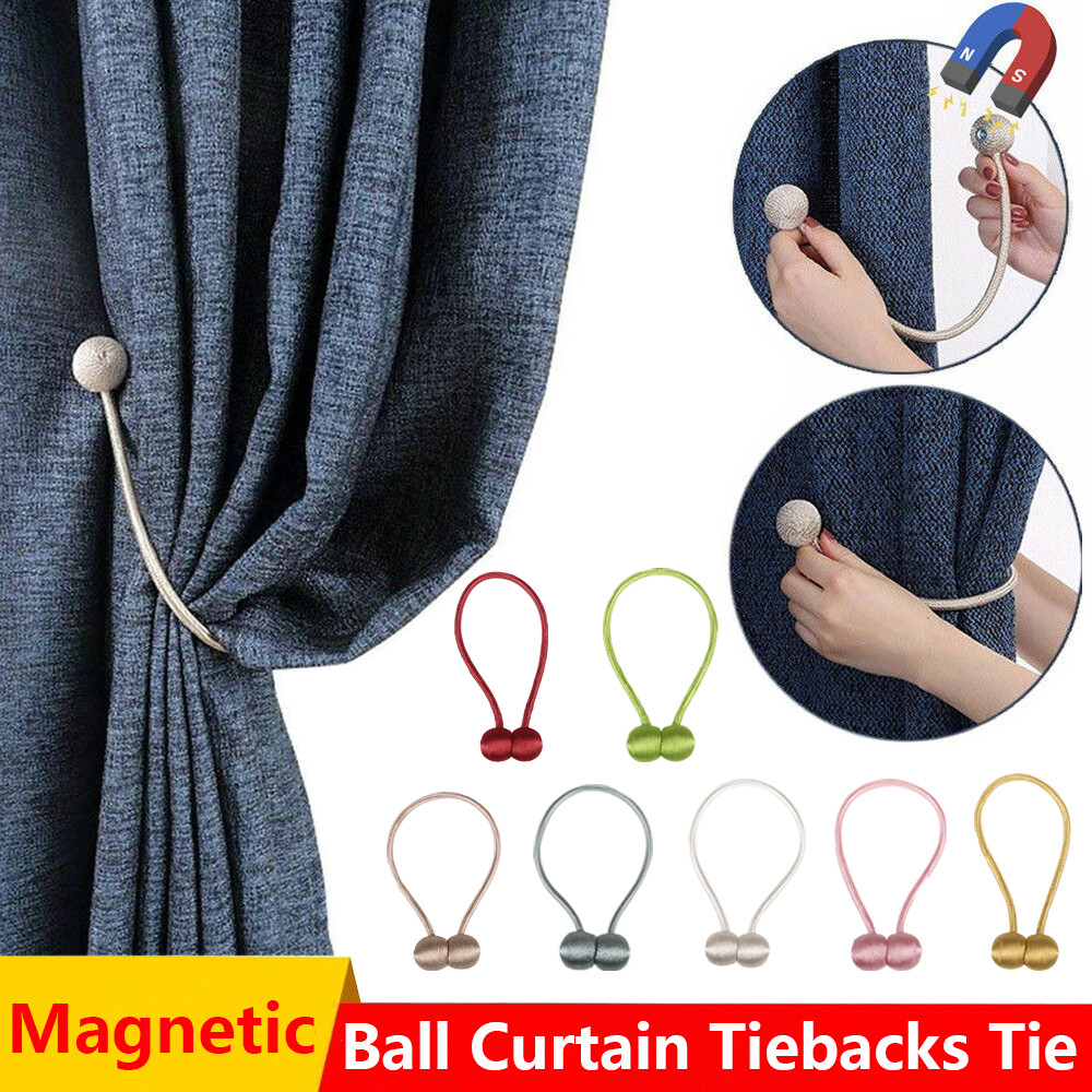Curtain Buckles Magnetic Ball Curtain Tiebacks Tie Backs Holdbacks Buckle Clips Accessory Curtain Tieback Buckle Clips Holdbacks Hook Cords Home Curtain Accessories