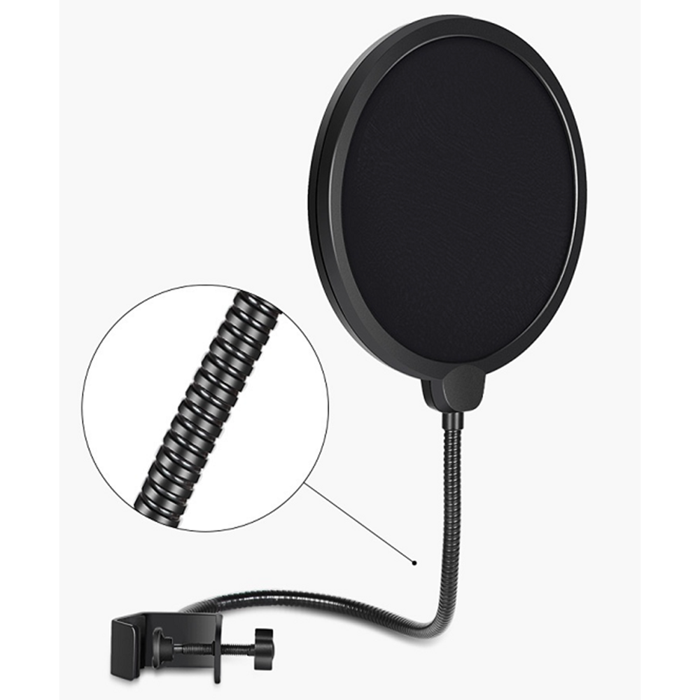 Micro Phòng Thu Hai Lớp Bộ Lọc Âm Thanh Màn Hình Gió Linh Hoạt Để Phát Sóng Karaoke Youtube Podcast Phụ Kiện Ghi Âm