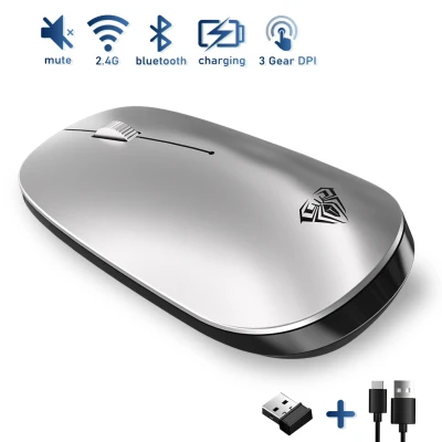 AULA SC800 Bluetooth Wireless Mouse Mute Rechargeable 3 Gear DPI adjustment office Mouse Wireless For PC Computer Laptop