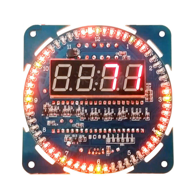 DS1302 creative temperature display clock DIY module rotating LED display electronic clock board