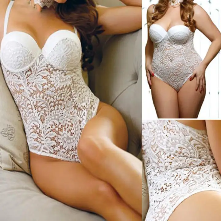 Fashion Sheer Bridal Teddy Lace Bra Top 