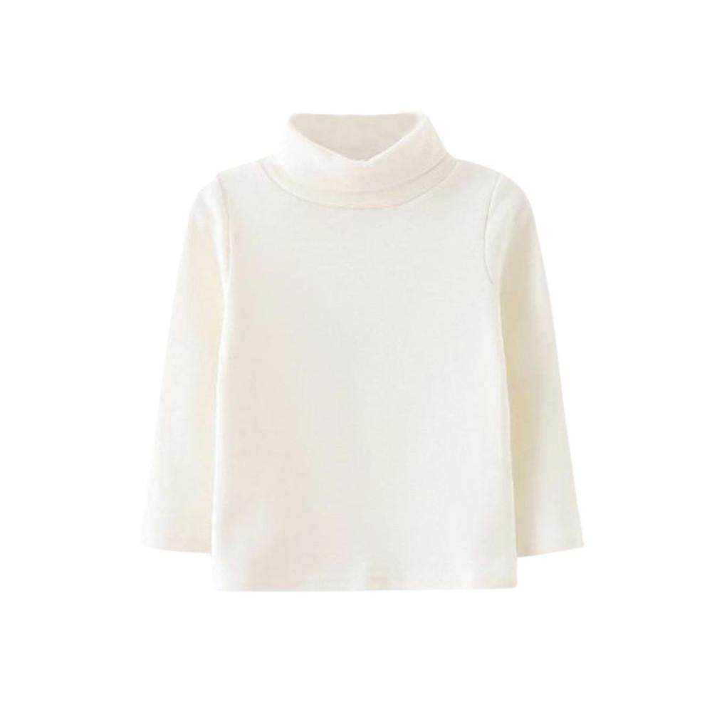 Baby Kids Girls Long Sleeve Solid Soft Toddler Kids Tops T-Shirt Warm Clothes