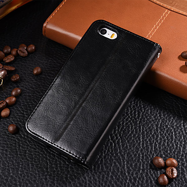 Leather wallet case for iphone 5c 5 5s 5se card stand flip case phone cover