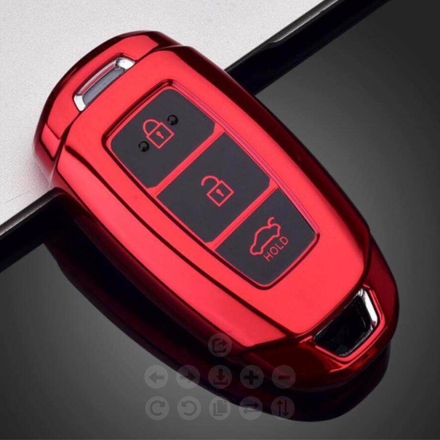 Tpu Car Key Cover Case For Hyundai I30 Azera Elantra Gt Kona Santa Fe Tm Veloster 2018 2019 Grandeur Accent Keychain Accessories A
