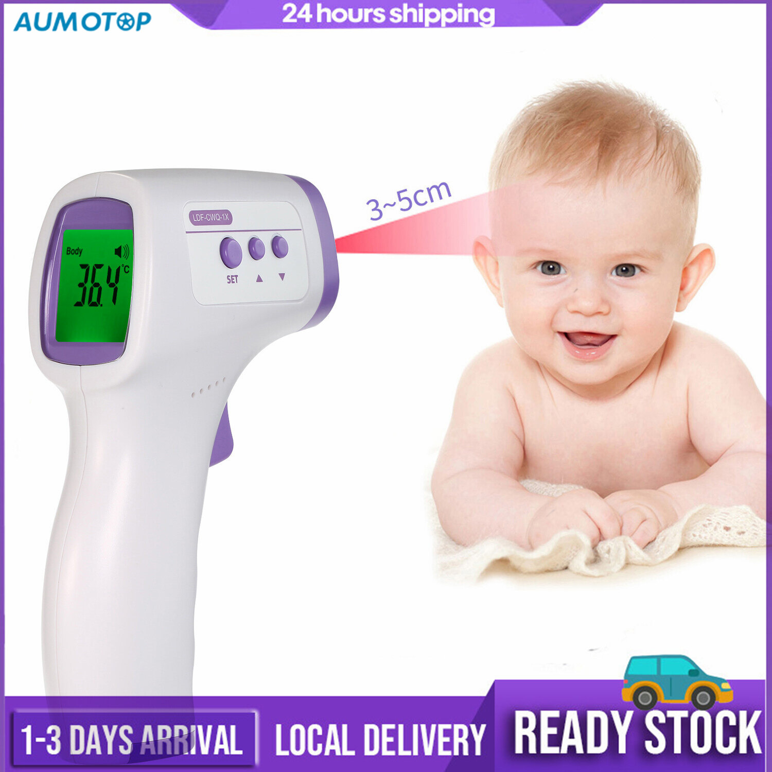 Non-contact Digital Infrared Forehead Therm-ometer Temperature Measurement for Kids Children and Adults