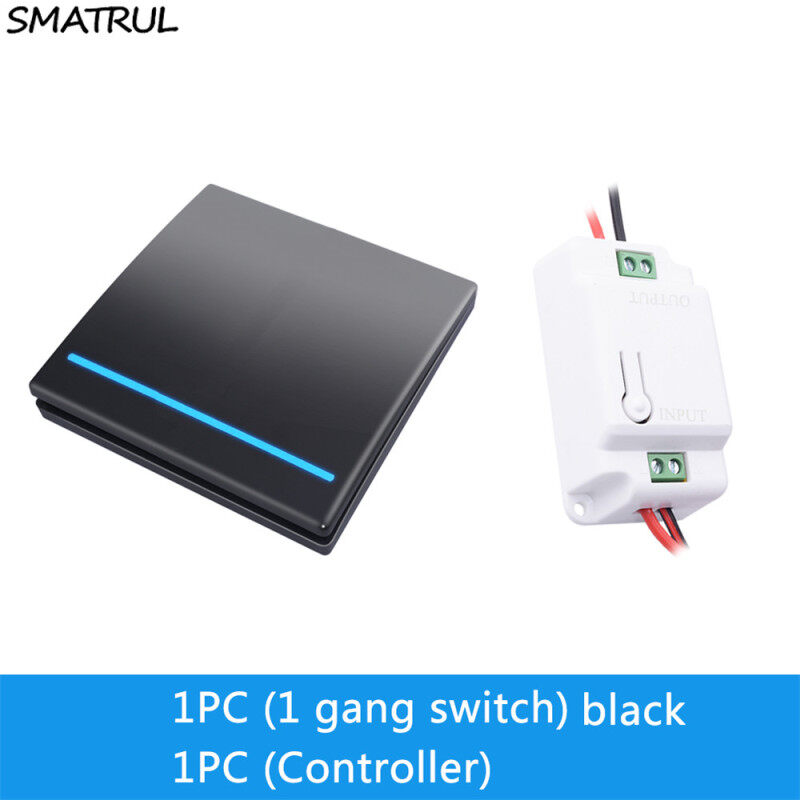 SMATRUL Wireless smart Light Switch push RF Remote Control 433Mhz 1000W 50M Range AC 110V 220V 240V Receiver Wall Panel button Bedroom Lamp 1 2 3 gang 1 2 3 receiver