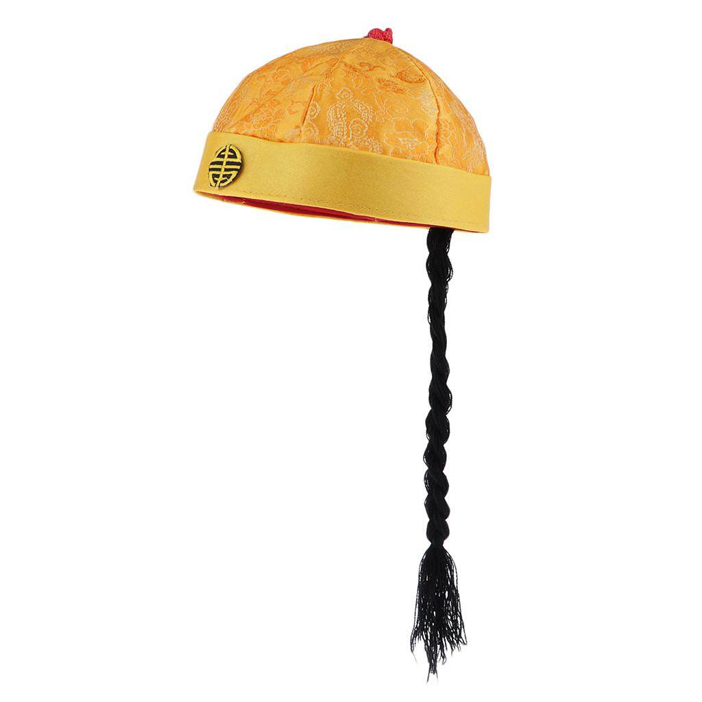 Aayang Kids Chinese Emperor Cap with Ponytail Role Play Party Costume Hat