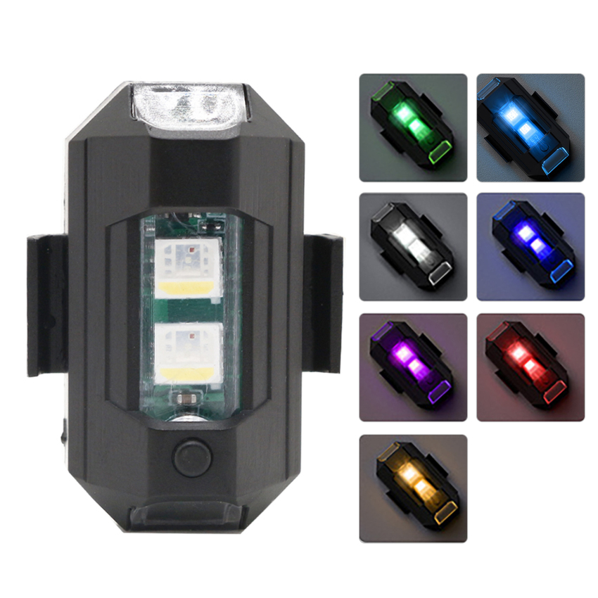 1 Bộ Đèn Nhấp Nháy Có Thể Sạc Lại Đèn LED Điều Khiển Từ Xa Điều Chỉnh Vị Trí Đèn LED Không Dây Cho Điều Khiển Từ Xa Cánh Cố Định Máy Bay Máy Bay Trực Thăng Phụ Tùng Tự Làm Cáp Sạc USB