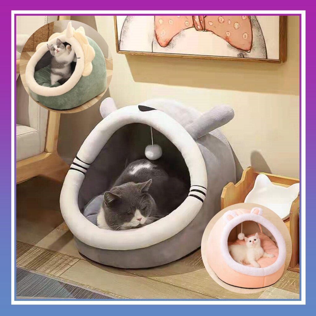 Cat Bed Cartoon Pet Bed Foldable Removable Washable Pet Sleeping Bed for Cat  Dog House Tempat Tidur Kucing | Lazada
