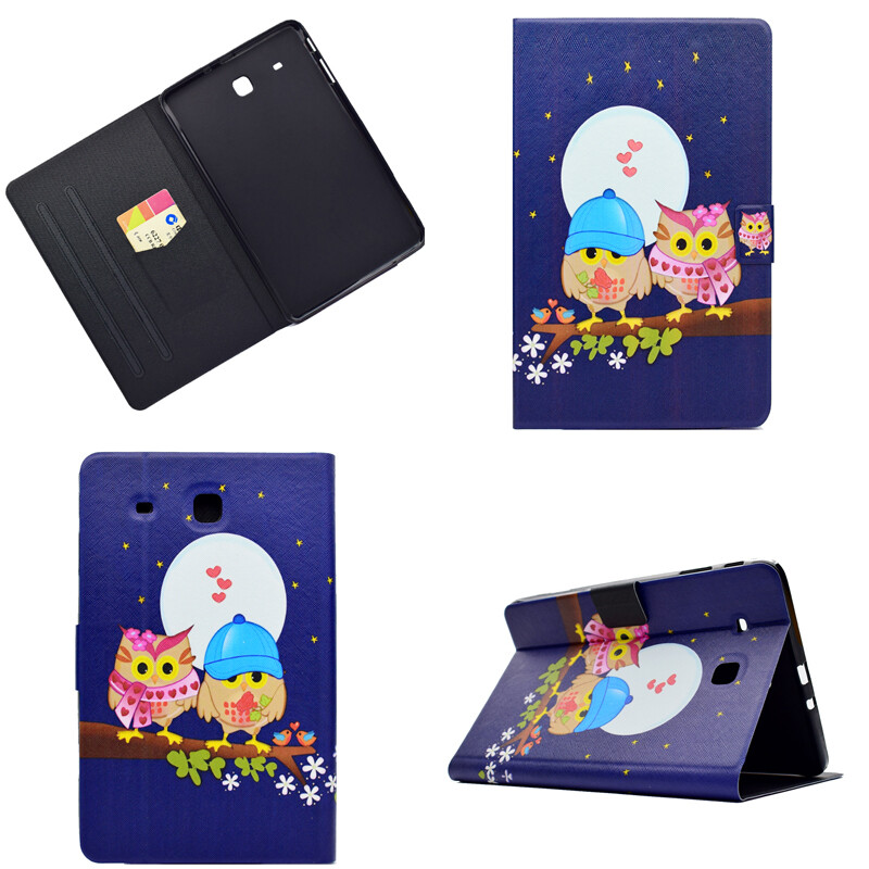 Cute Protective Case For Samsung Galaxy Tab E 9.6 inch cover SM-T560 SM-T561 T561Y soft case with card slots