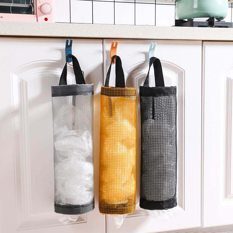 Túi đựng rác nhà bếp giữ túi lưu trữ lưới treo tường cho kệ để đồ nhà bếp túi rác nhựa