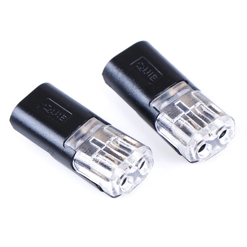EVAN 10pcs 2pin Pluggable Spring Lock Wire Connector Cable Crimp Terminal