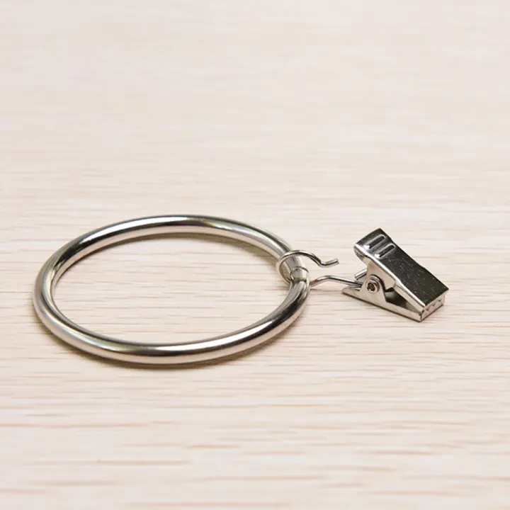 10pcs Metal Curtain Rings Clips Curtain Pole Rod Ring Voile Net