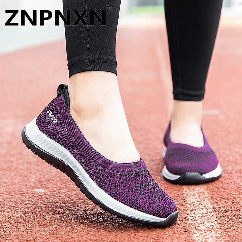 ZNPNXN Women Korean Casual Flat Non-Slip Healthy Walking Shoes