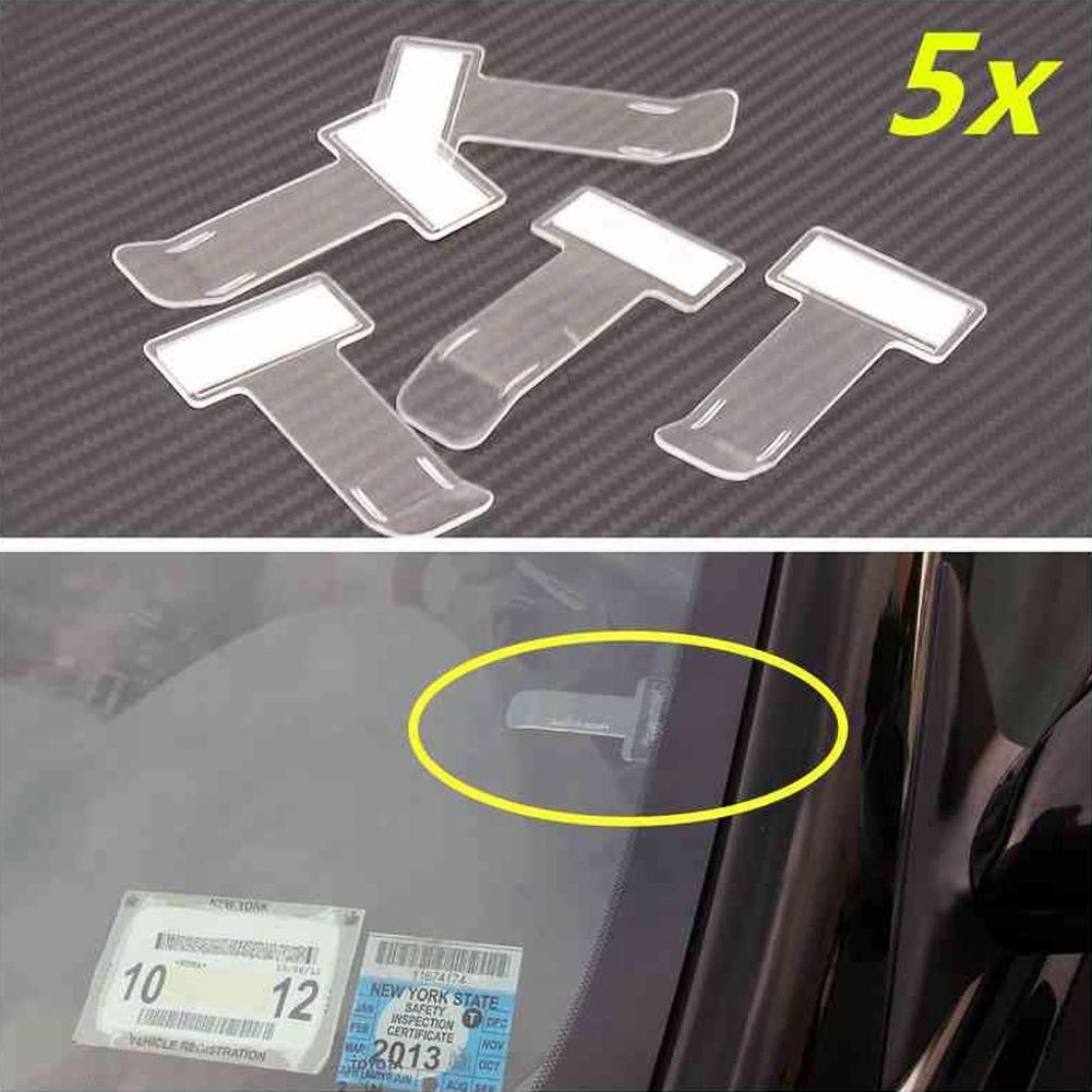 Tenmillion 5 Cái Dính Kính Chắn Gió Xe Hơi Kính Chắn Gió Đỗ Xe Vé Giấy Phép Chủ Thẻ Clip