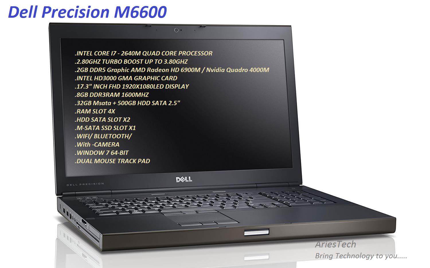 Gaming Laptop Intel Core i7 Notebook Dell Precision M6600 Mobile WORKSTATION Professional Machine Intel CORE i7 Laptop / 17.3 INCH FHD, 8GB Ram, 32GB + 500GB Hard Disk 2GB Graphic Refurbish Malaysia