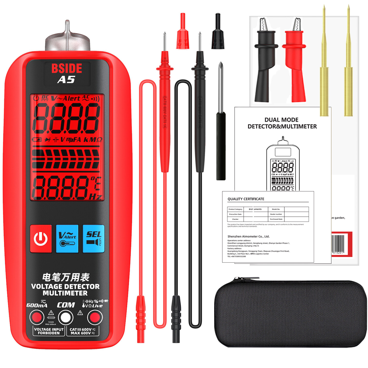 BSIDE A5 Digital Multimeter Professional Automatic Circuit Tester 6000 ...