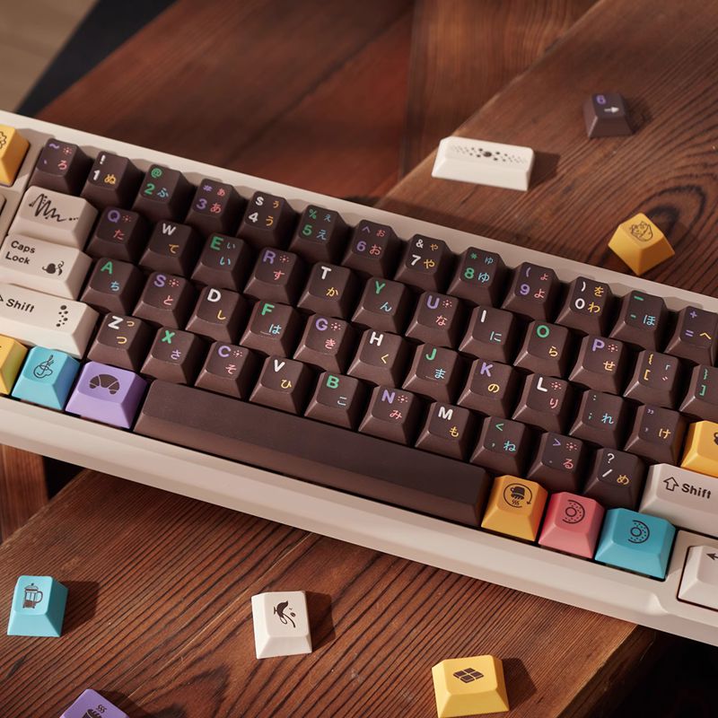 【Keycap chỉ】nắp khóa bánh rán trà buổi chiều nắp khóa retro cá nhân hóa nắp khóa 129 phím anh đào hồ sơ PBT năm cạnh thăng hoa cho công tắc Cherry MX Bàn Phím Cơ keychron/RK61/gk61/Anne Pro 2