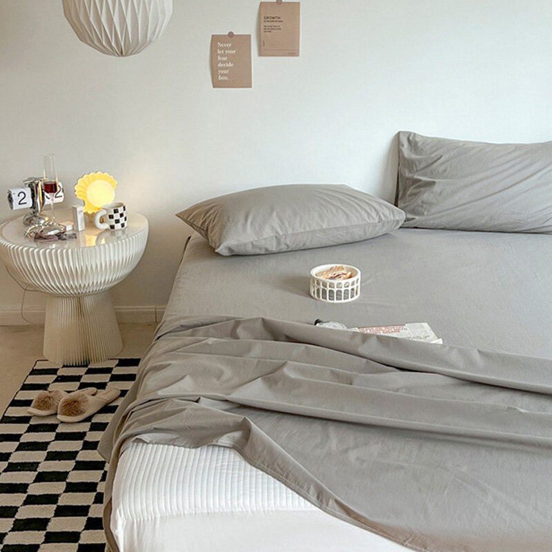 Solid color single sheet 1.5m summer student dormitory single sheet tatami washed cotton pillowcase home textile