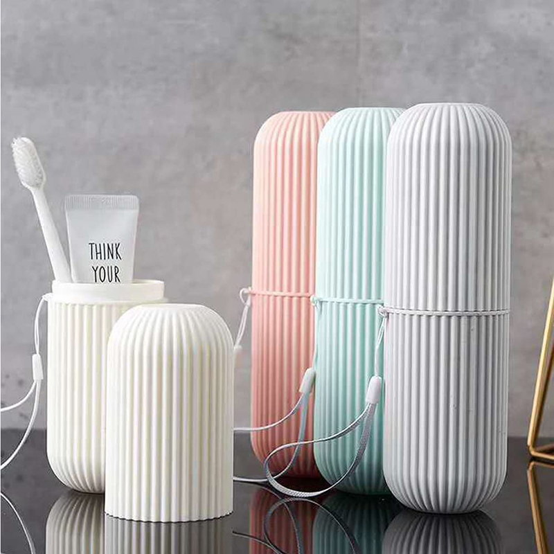 Toothbrush storage box round plastic portable toothpaste box household storage box travel toothbrush box