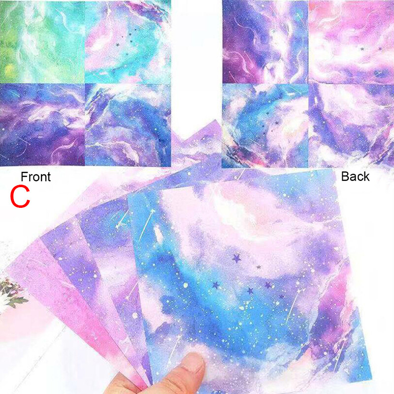 60/65Pcs Space Star Flower Origami Paper Double Sided Folding DIY Papers Craft
