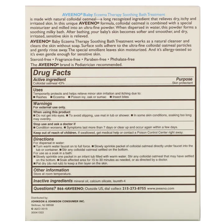 aveeno baby eczema therapy soothing bath treatment