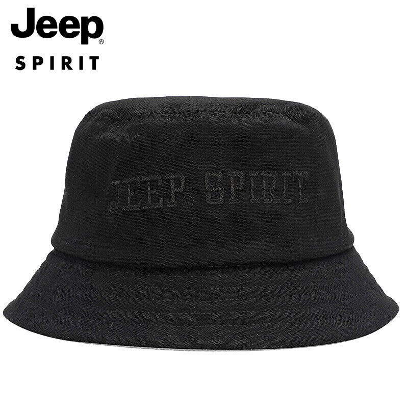 JEEP SPIRIT Hat Men's Fashion Trend Fisherman Hat Foldable Unisex Couple Fishing Hat Sports Riding Sun Hat Outdoor Leisure Sun Hat