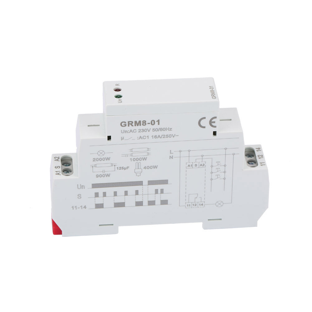 GRM8-01 Electronic Impulse Relay Latching Relay Memory Relay AC Impulse Relay 230V