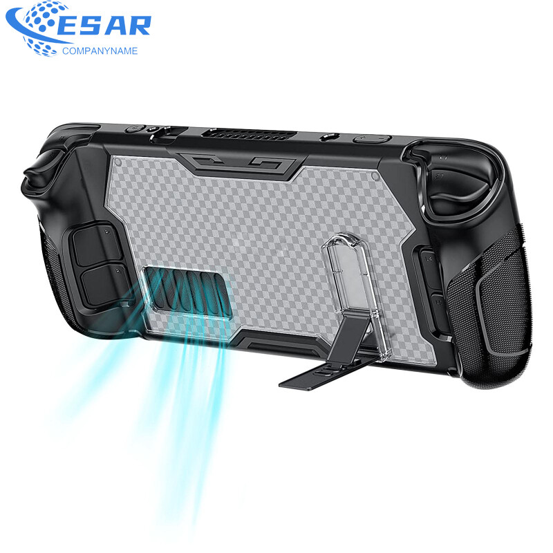 Handheld Game Console Protective Shell Case With Bracket Anti-drop Cover Compatible For Steam Deck Host