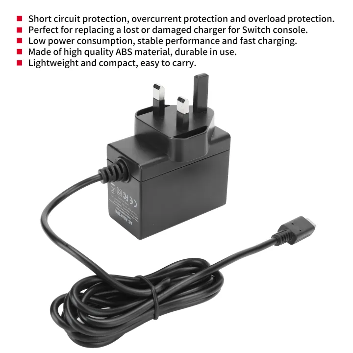 15v 2 6a Ac Adapter Charger For Nintendo Switch Game Host Charging Supply 100 240v Uk Plug Lazada