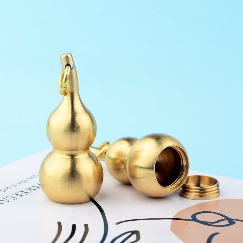 Gourd Brass Keychain Pendant Brass Keychain Pendant Copper Accessories Key Chain Handicrafts Solid Small Gourd Mini Cute Pendant