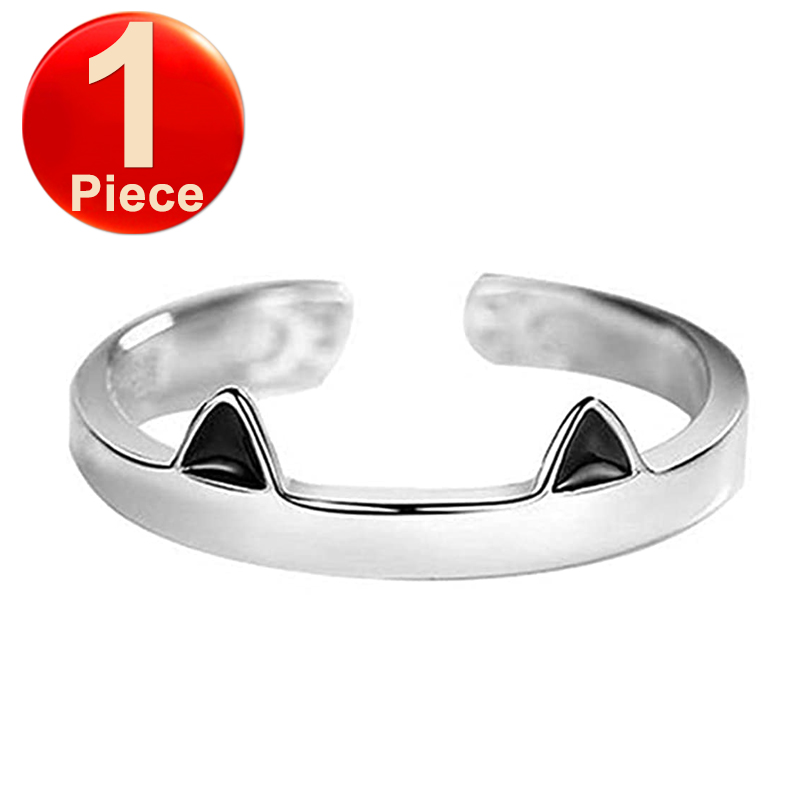 Lovers Lovely Ring Cat Ear Ring Open Design Fashion Rings Jewelry Baby Girl Gift Adjustable Sweet Ring Jewelry