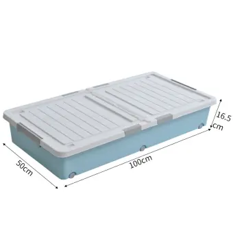 Large Capacity Rolling Plastic Under Bed Storage Bin With Wheels Sliding Underbed Containers Box With Lid Lazada Ph