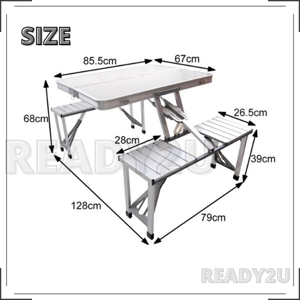 ALUMINIUM CAMPING FOLDING TABLE WITH CHAIRS Lazada